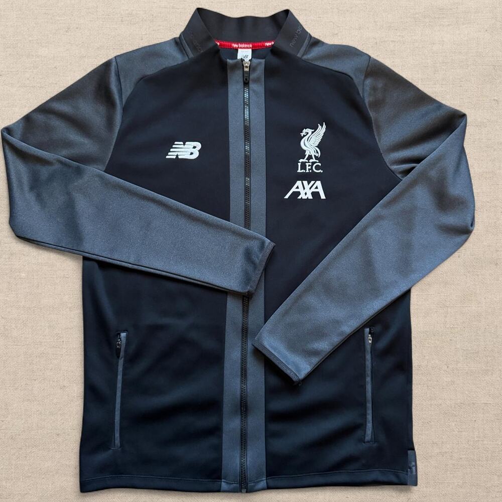 Liverpool 2018/2019 New Balance Football Jacket Black Gray Men's Large Zip